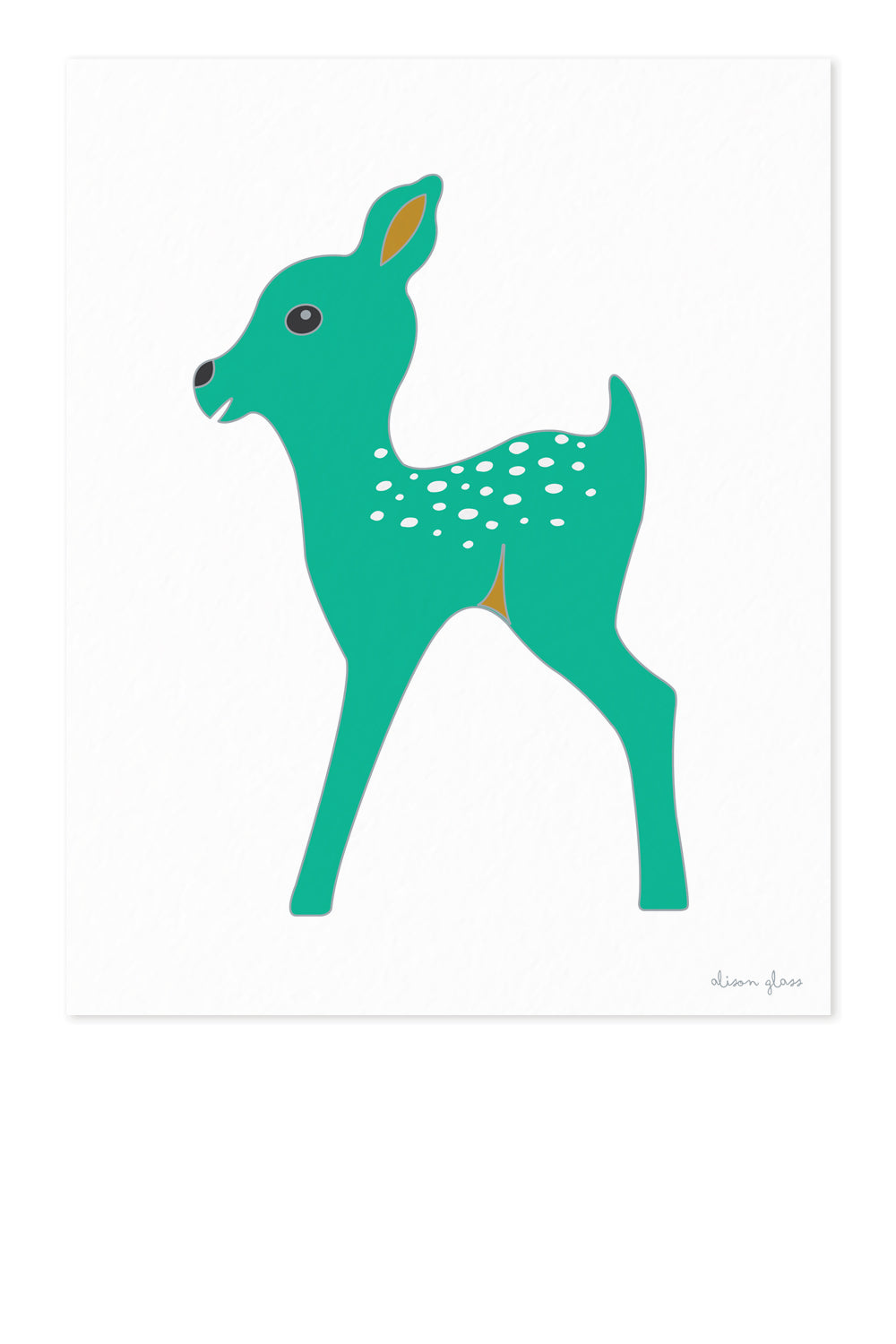fawn in jade art print
