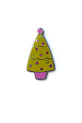 chartreuse holiday tree enamel pin