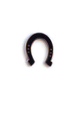black horse shoe enamel pin