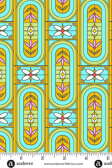 PRESALE - Jinny Yardage - Stained in Mint WIDEBACK