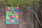 bungalow quilt in kaleidoscope plaid and stripe