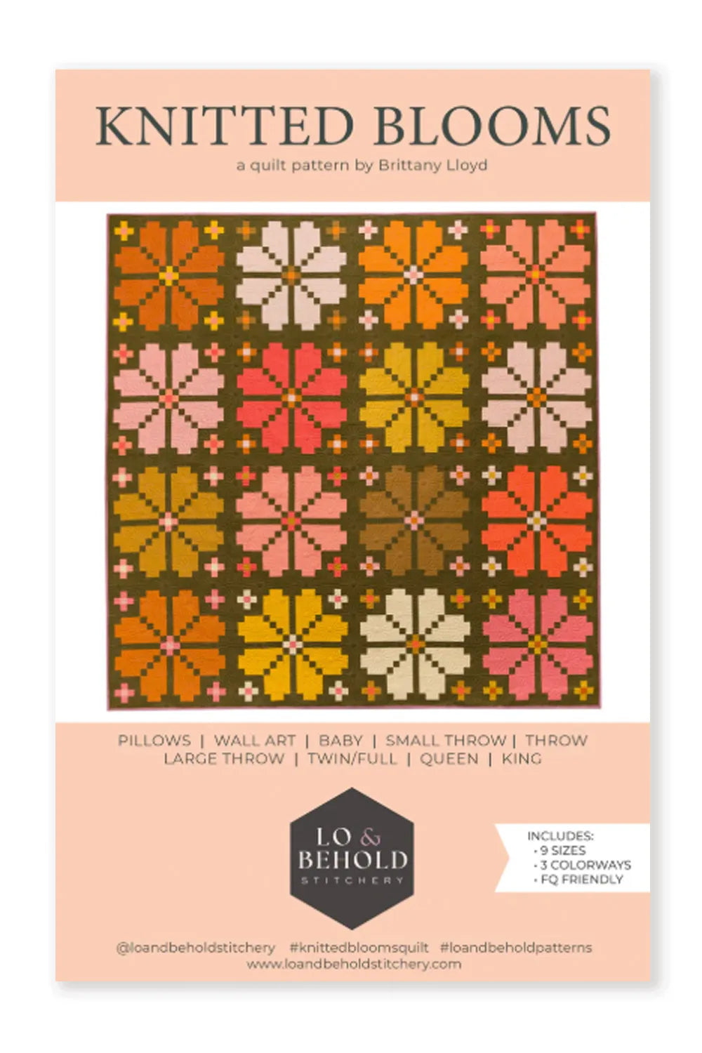 knitted blooms pattern cover
