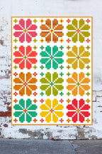 knitted blooms quilt kit in warm