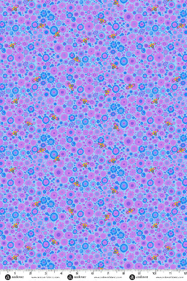PRESALE - Menagerie Yardage - Bee in Light Cobalt
