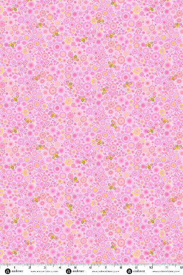 PRESALE - Menagerie Yardage - Bee in Lighter Peony