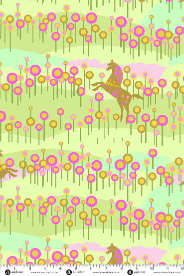 PRESALE - Menagerie Yardage - Horse in Lighter Grass
