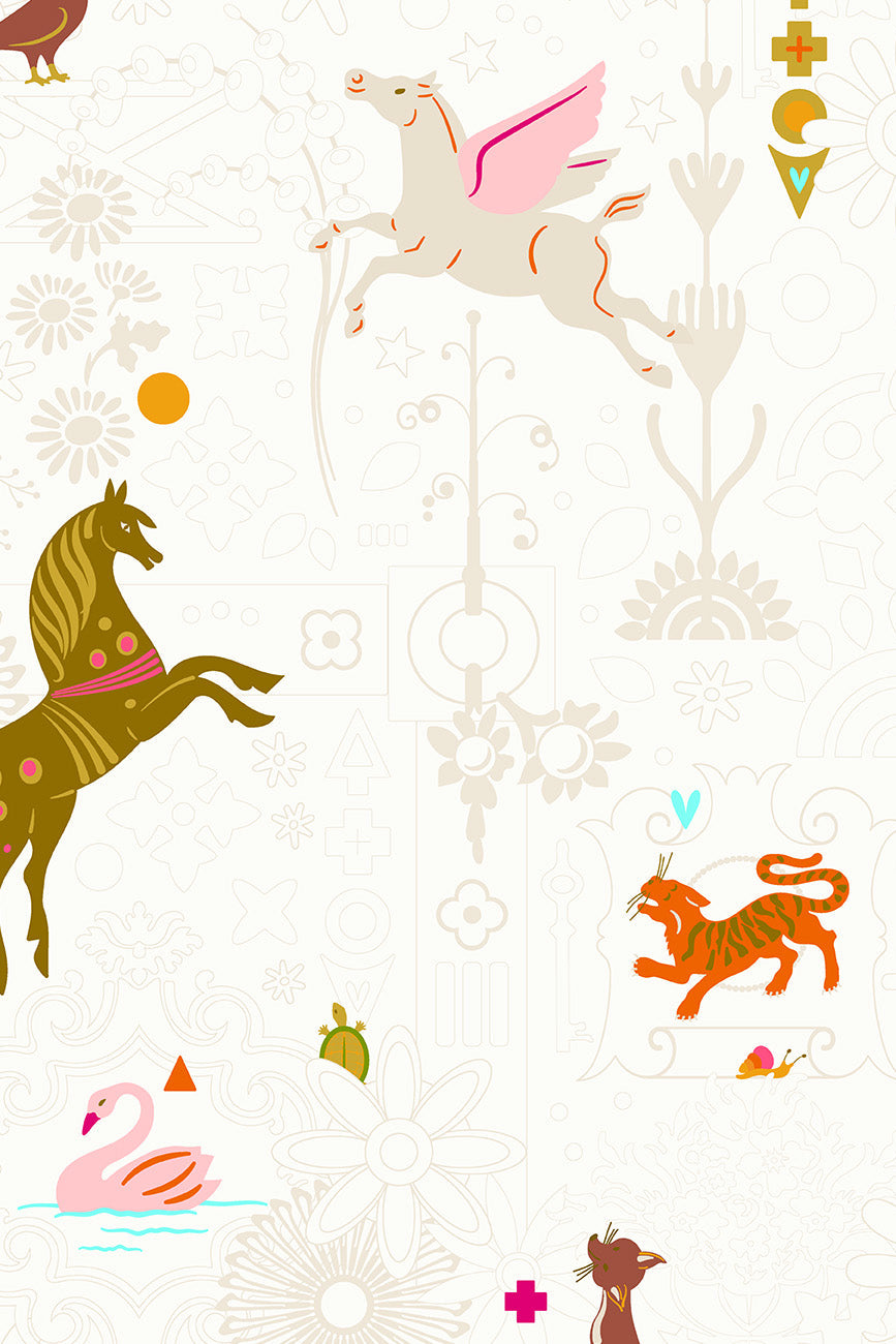 PRESALE - Menagerie Yardage - Menagerie in Day WIDEBACK