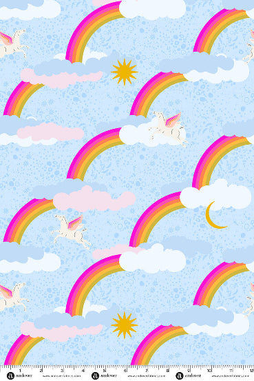 PRESALE - Menagerie Yardage - Pegasus in Lighter Cobalt