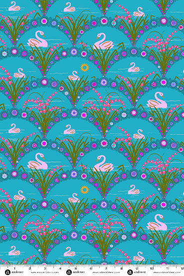 PRESALE - Menagerie Yardage - Swan in Peacock