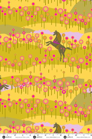 PRESALE - Menagerie Yardage - Horse in Light Honey
