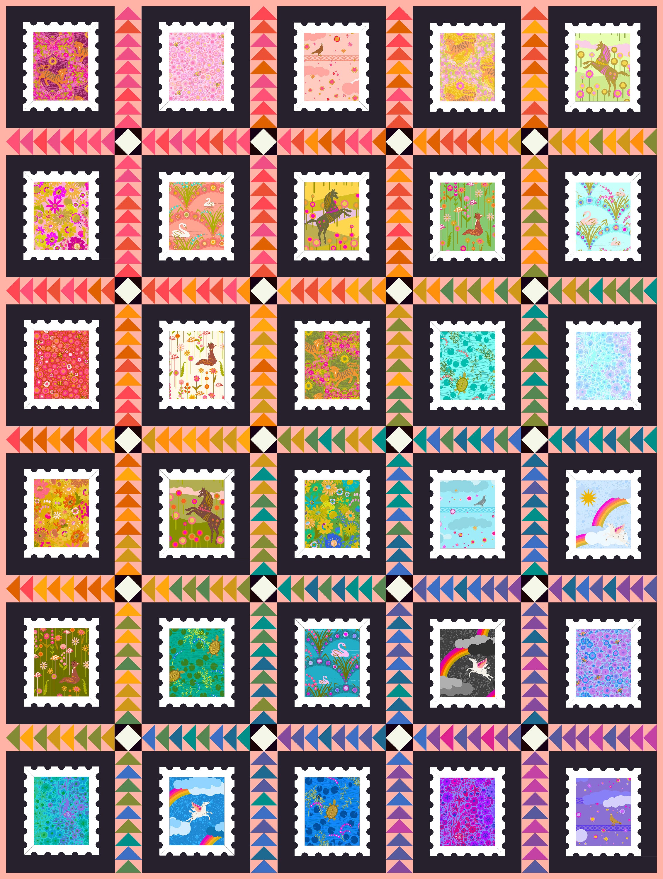 PRESALE - Stamp Stripe Yardage - Charcoal