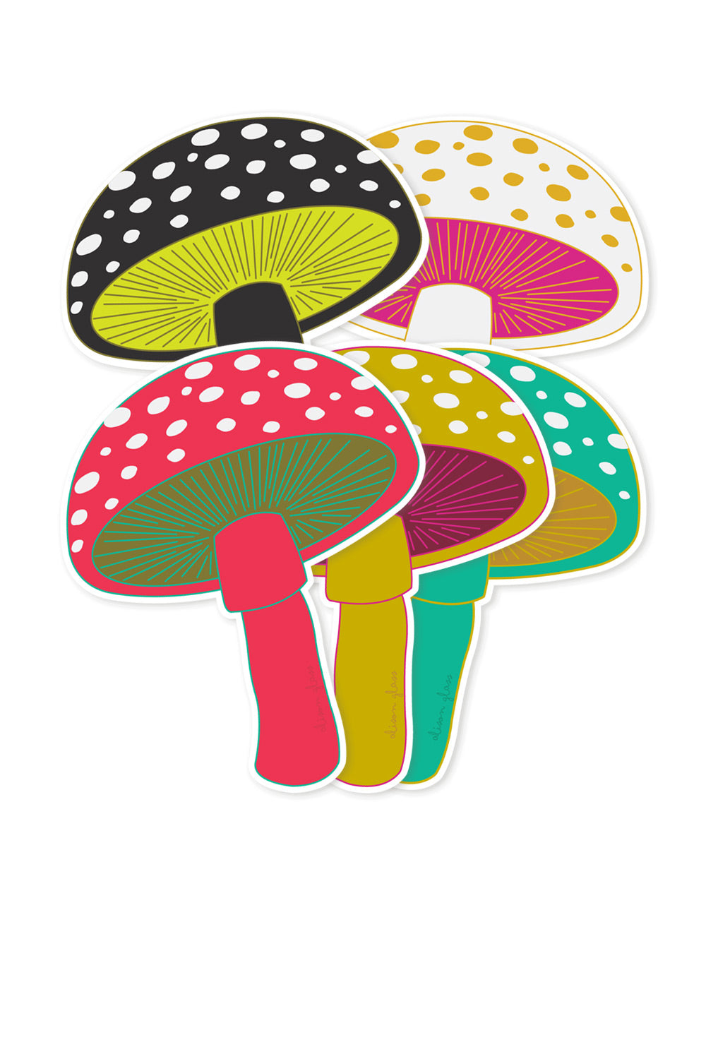 mushroom sticker set