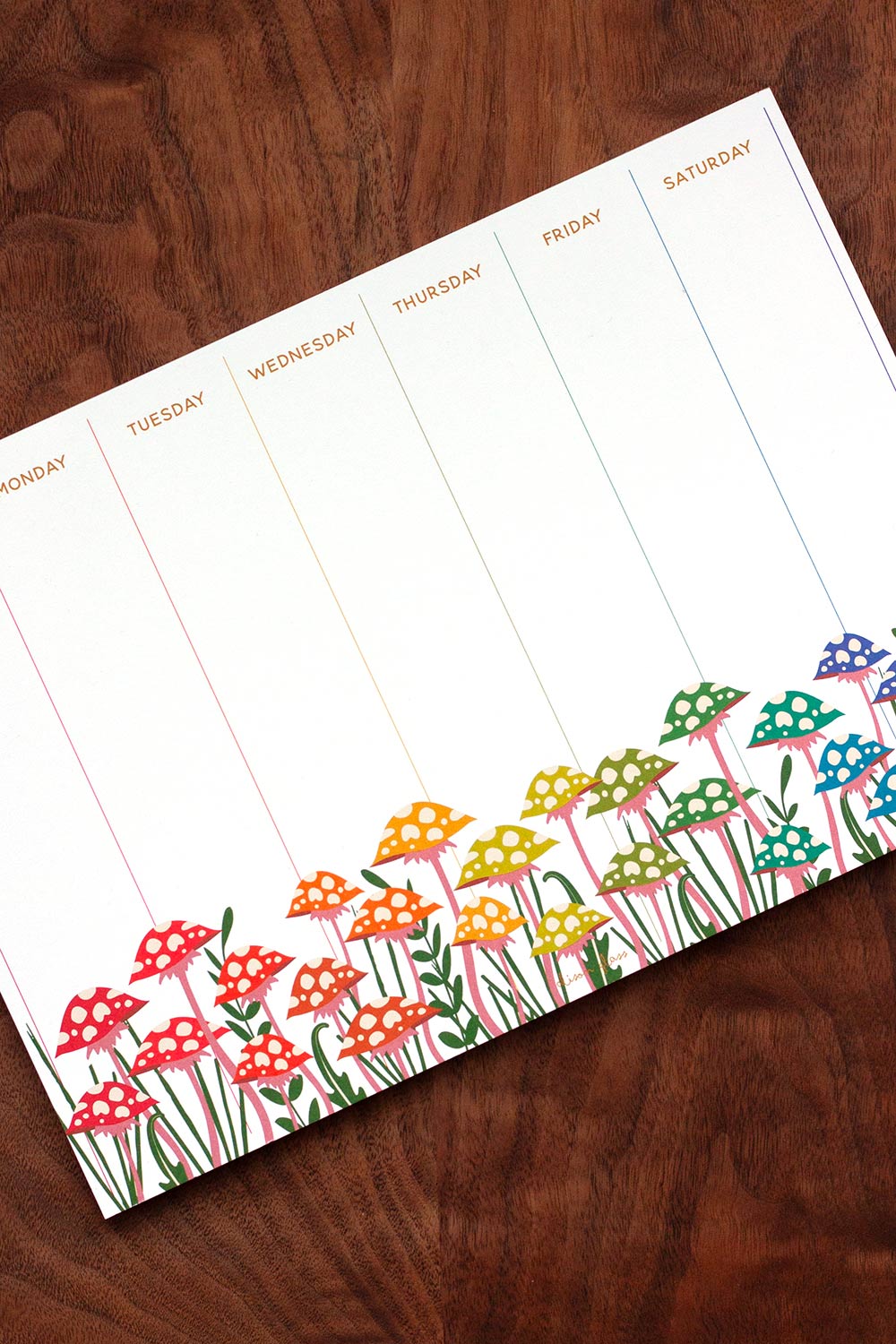 mushroom calendar notepad
