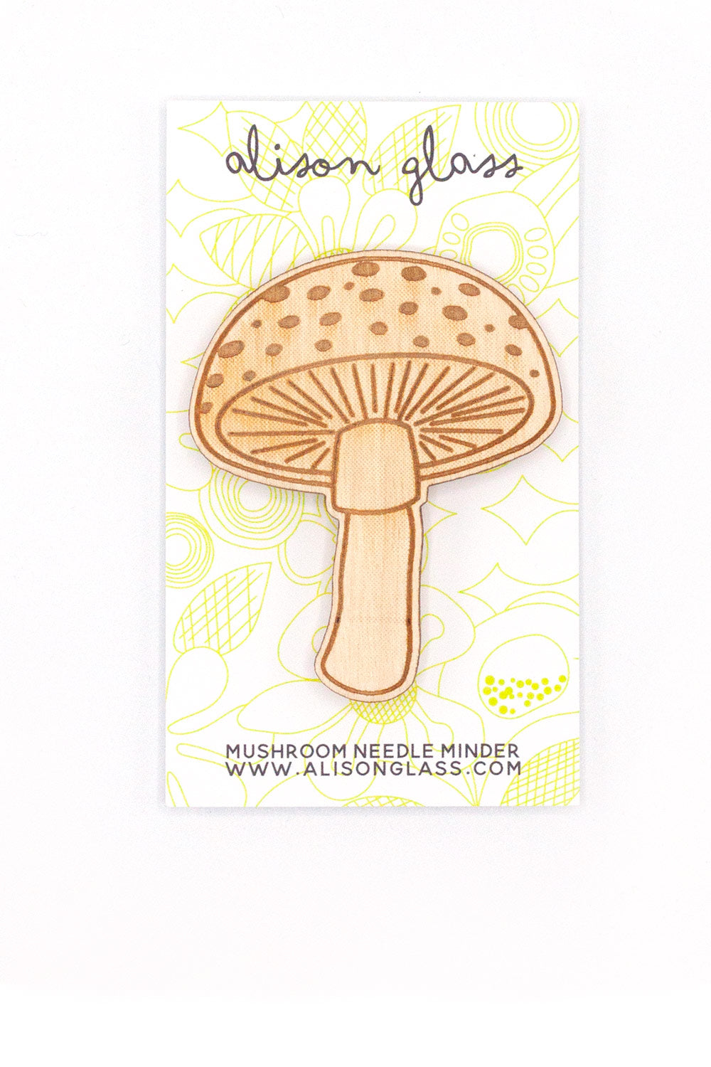 mushroom needle minder card