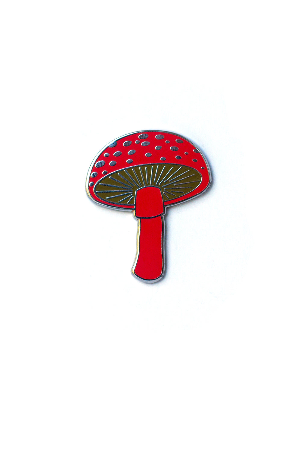 pink mushroom enamel pin