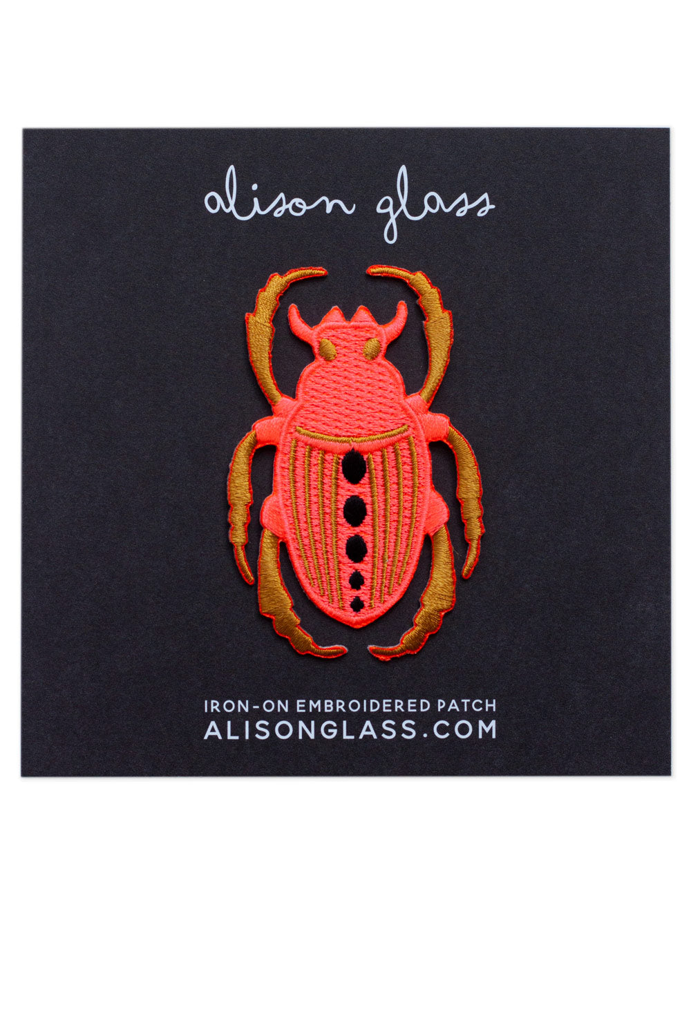 pink neon scarab patch