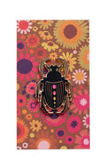ebony enamel scarab pin