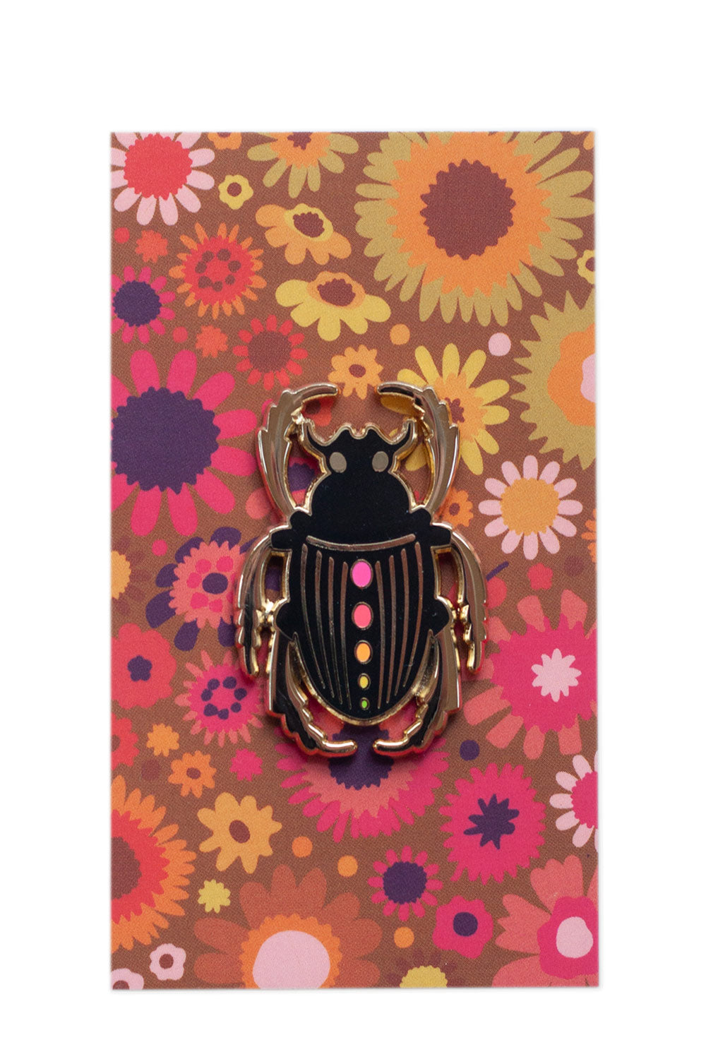 ebony enamel scarab pin