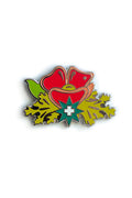 pink plus flower enamel pin