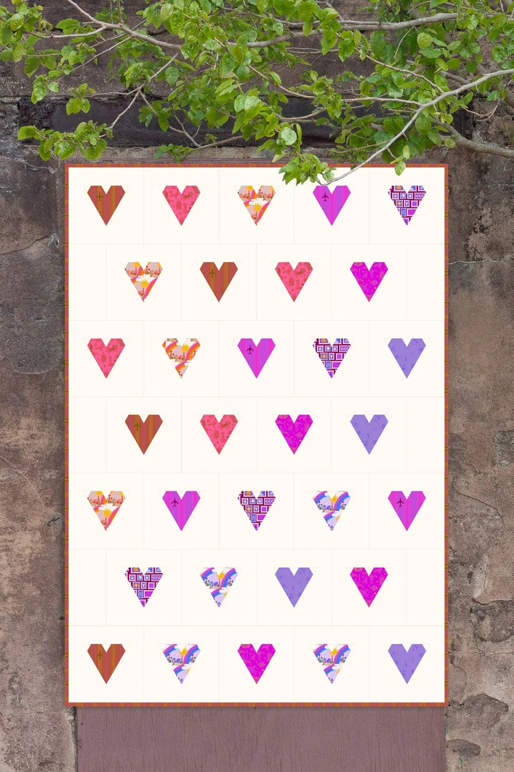 postmark heart quilt dark version