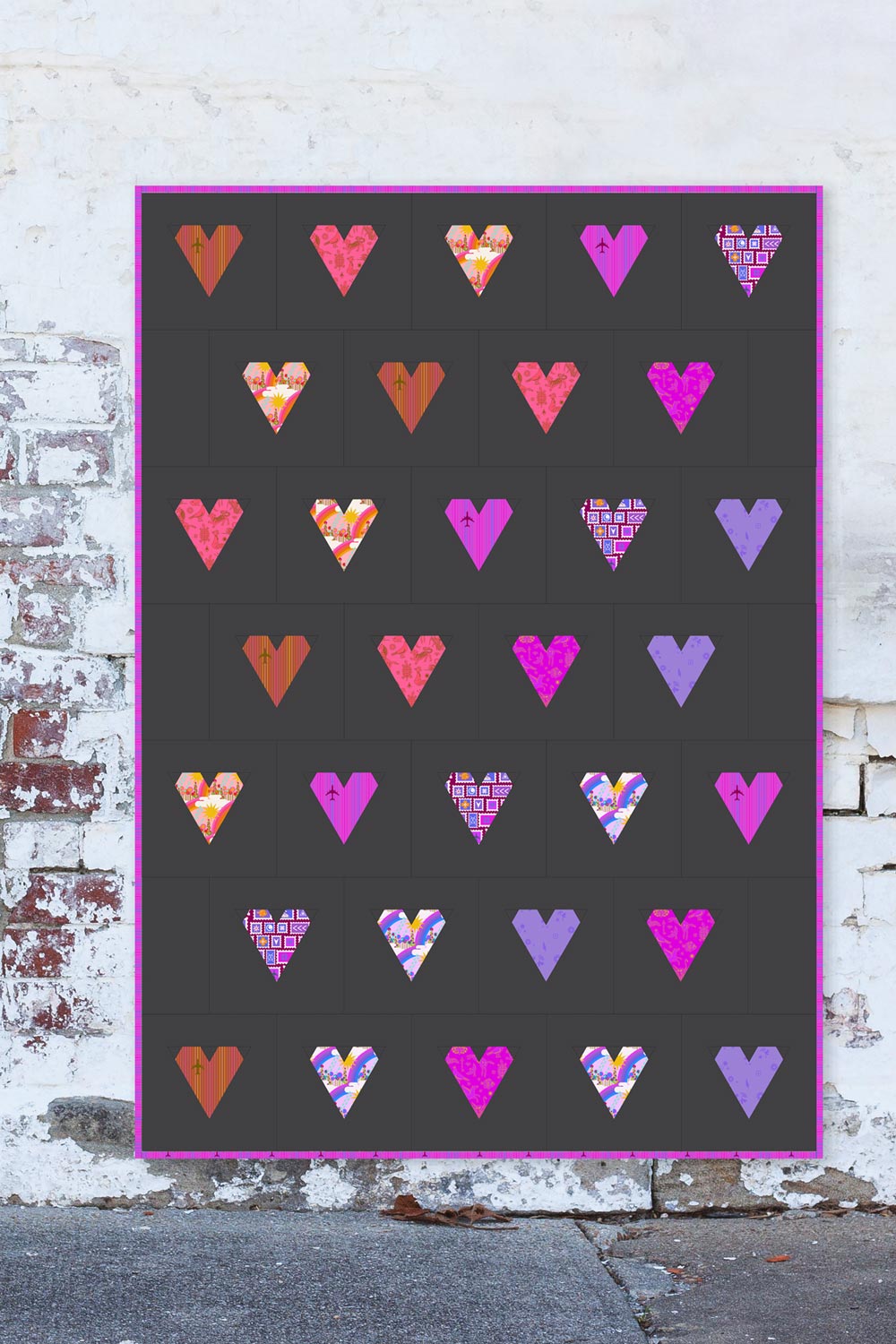 postmark heart quilt dark version