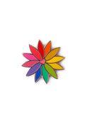 rainbow flower in neon pink pin