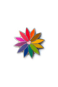 pink rainbow flower enamel pin