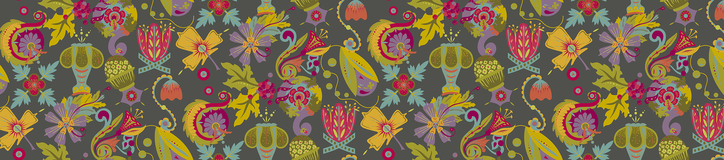 PRESALE - Redwood Wideback Yardage - Mural in Charcoal WIDEBACK