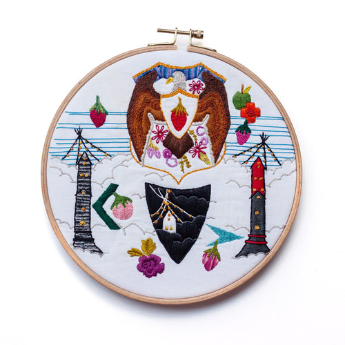road trip embroidery hoop by anastasia fifield, threadwitch