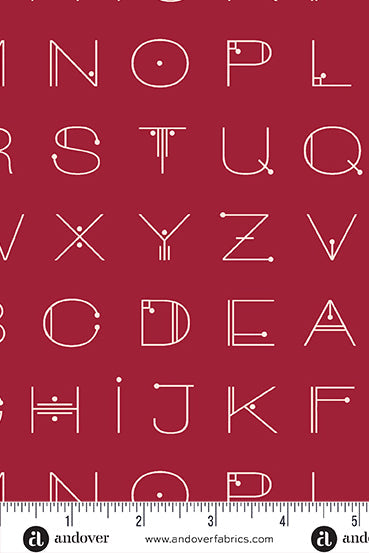deco letters in crimson from the scrawl collection by giucy giuce