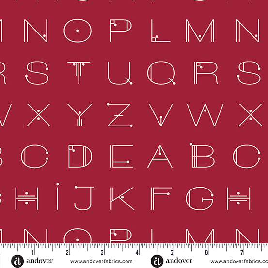 deco letters in crimson from the scrawl collection by giucy giuce