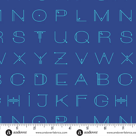deco letters in electric blue from the scrawl collection by giucy giuce