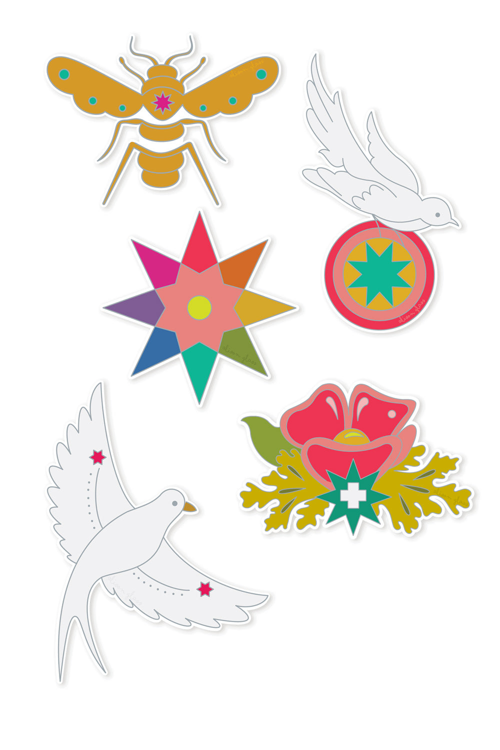 seventy six sticker set