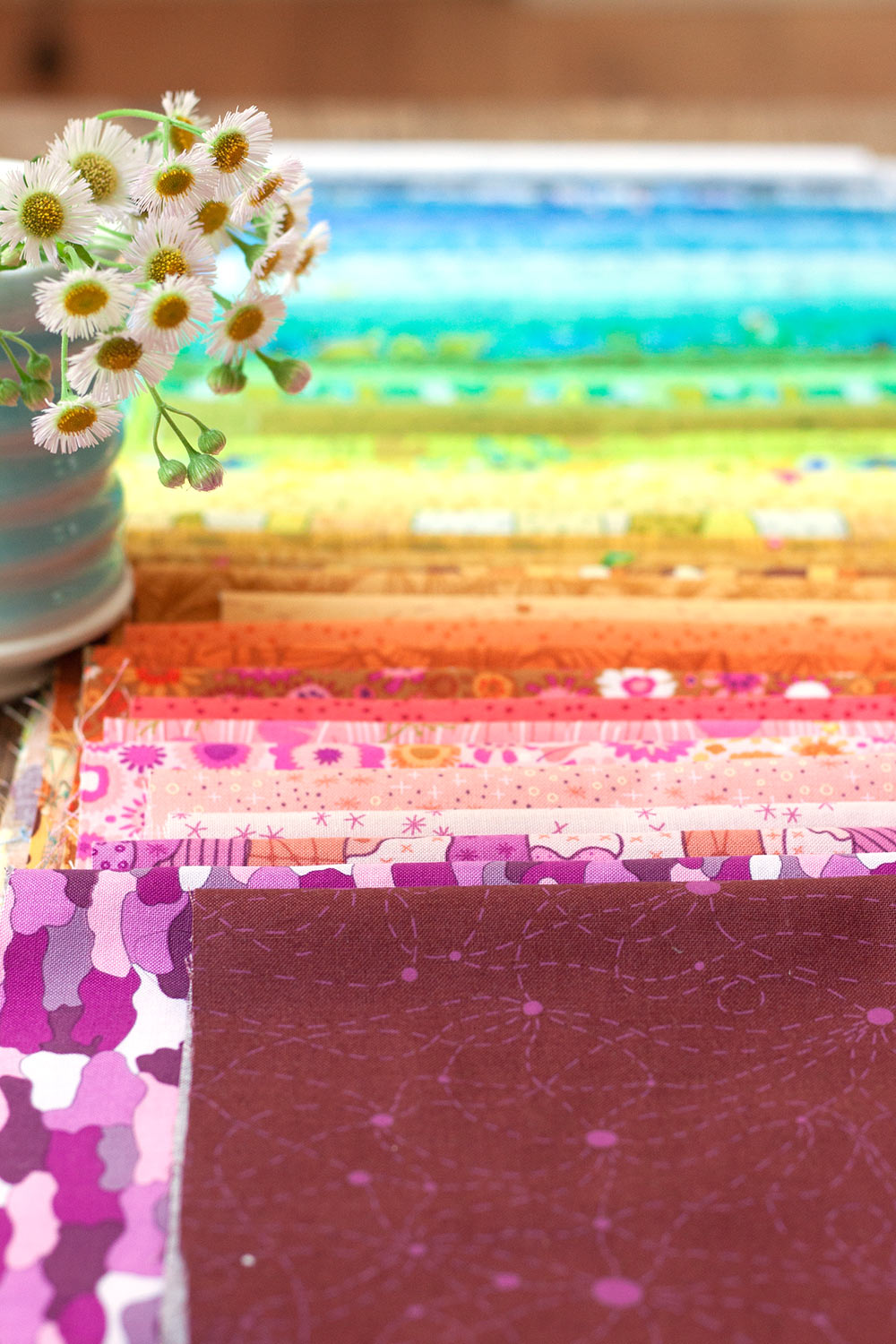 skygazing and thicket, fabric collections by giucy giuce and alison glass for the mini series