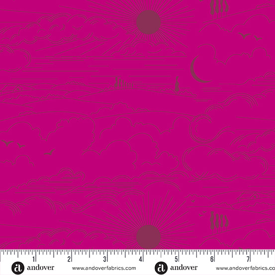 dwell in pomegranate from the soliloquy collection by alison glass