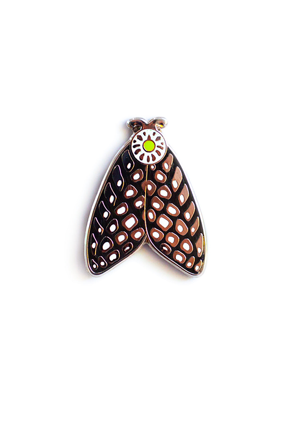black spotted moth enamel pin