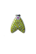 lime spotted moth enamel pin