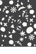 cozy stencil in scattered petals