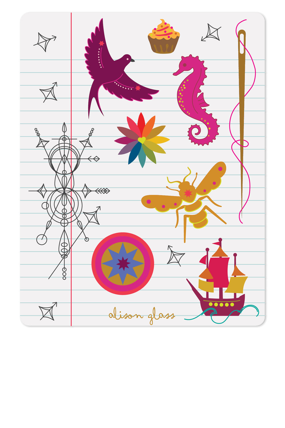 notebook sticker sheet
