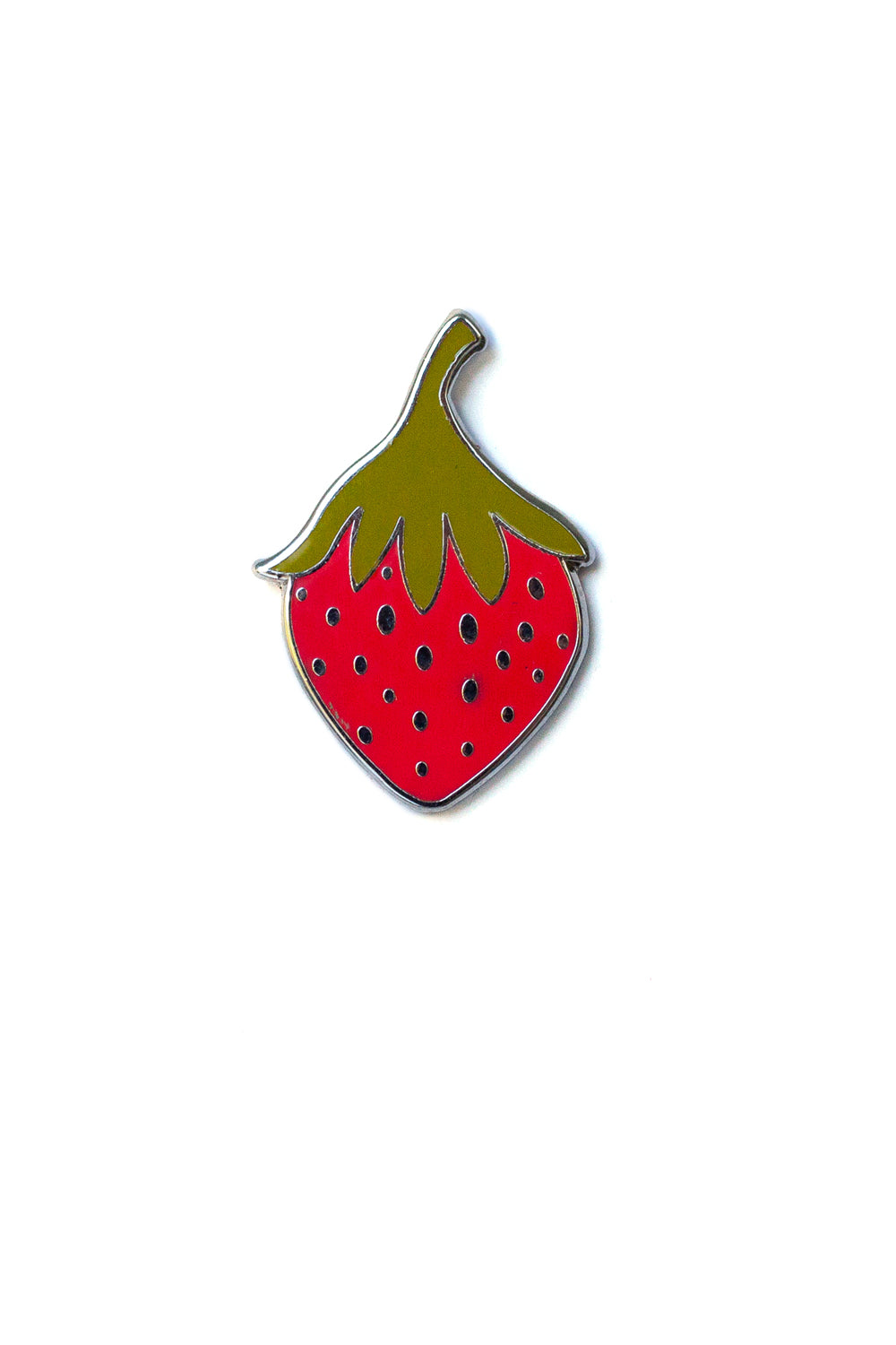red strawberry enamel pin