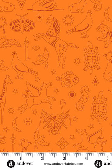 sun print 2025 yardage philately in goldfish