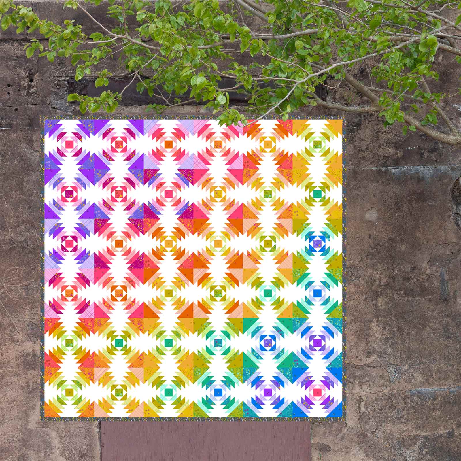 pineapple bullseye quilt kit in sun print 2026