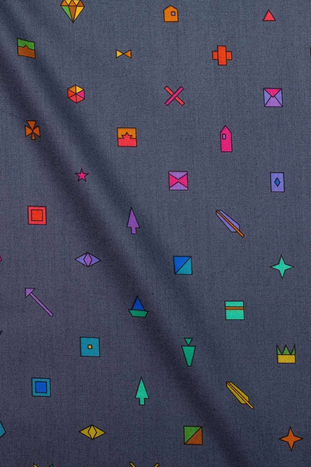 sun print 2022 trinket in charcoal yardage