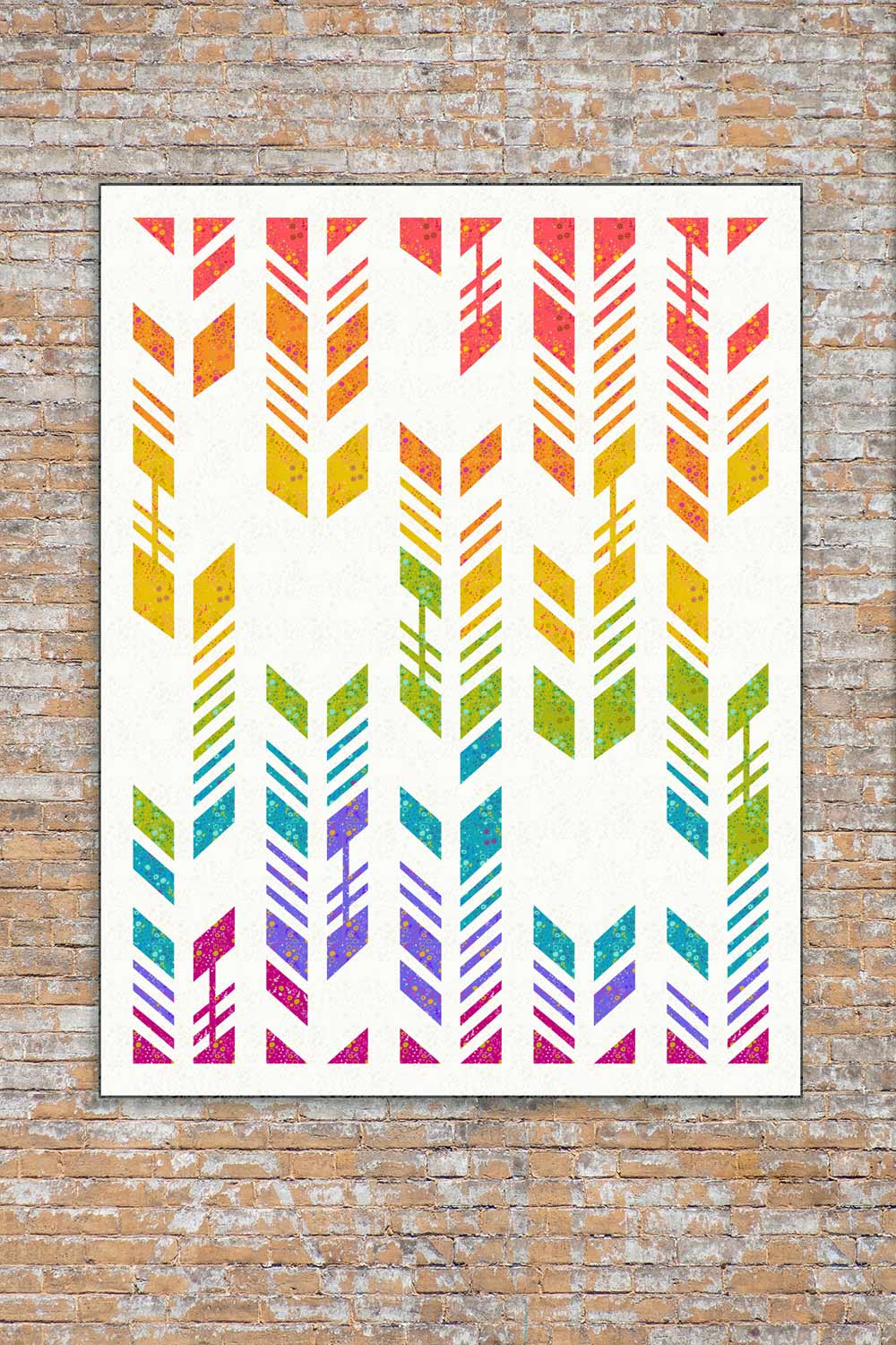 Rainbow Feathers in Shadow and Sun Print 2026 Quilt Kit - Dark or Light