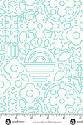 sun print whisper yardage stencil in teal