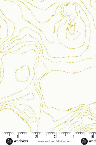 sun print whisper yardage topography in chartreuse