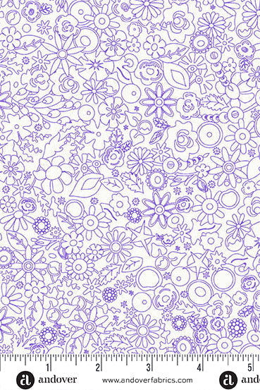 sun print whisper yardage woodland in violet