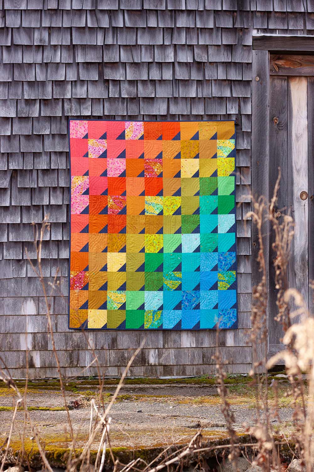 tres quilt kit in thicket and andover century solids