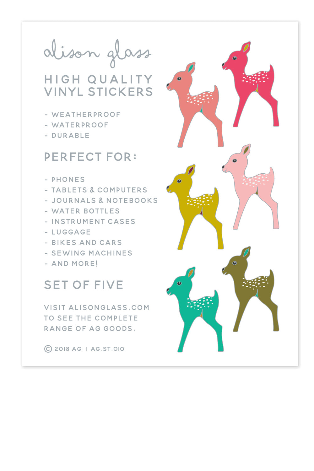 fawn sticker pack back