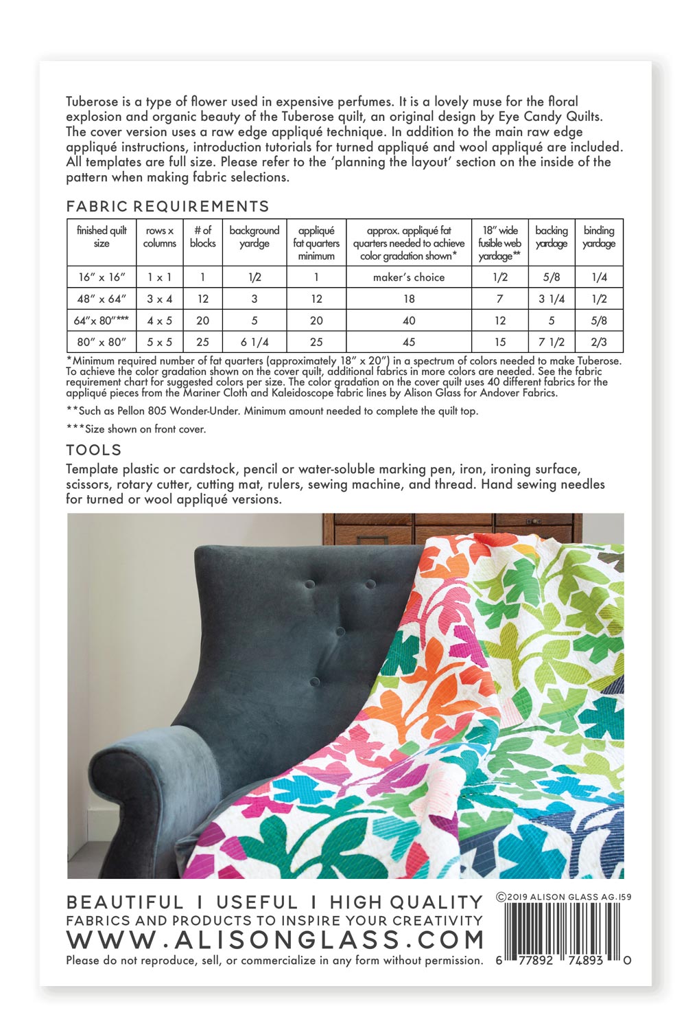 tuberose quilt pattern
